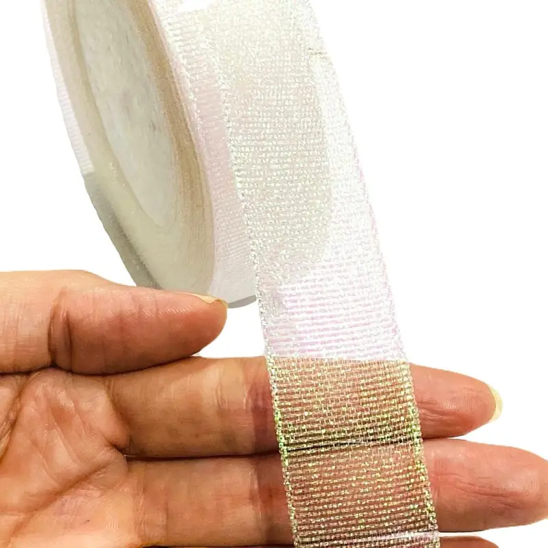 Fita Purpurina de 25mm com 25 jardas - Branco Furta Cor