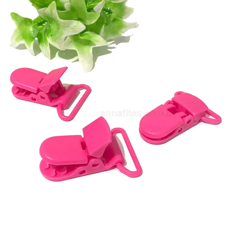 Clipes Jacaré para Prendedor de Chupeta de 1,5x3,8 cm ROSA PINK
