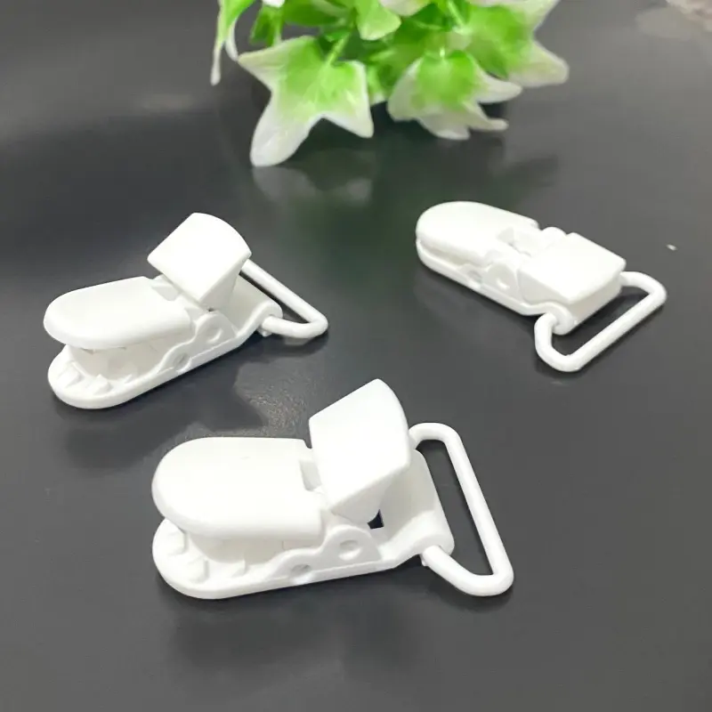 Clipes Jacaré para Prendedor de Chupeta de 1,5x3,8 cm BRANCO