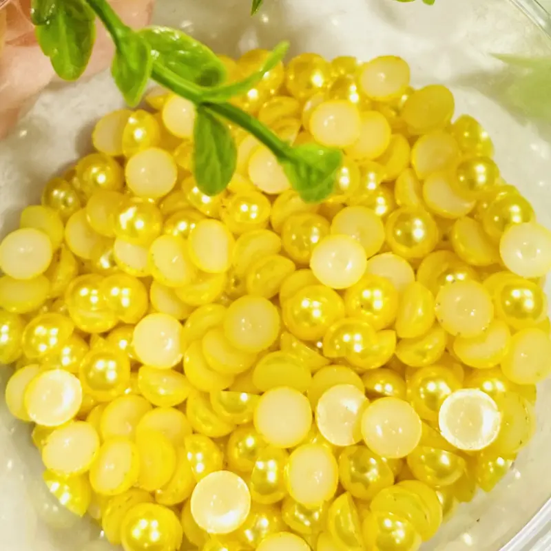 Meia Pérola em abs Amarelo de 8mm com 50g