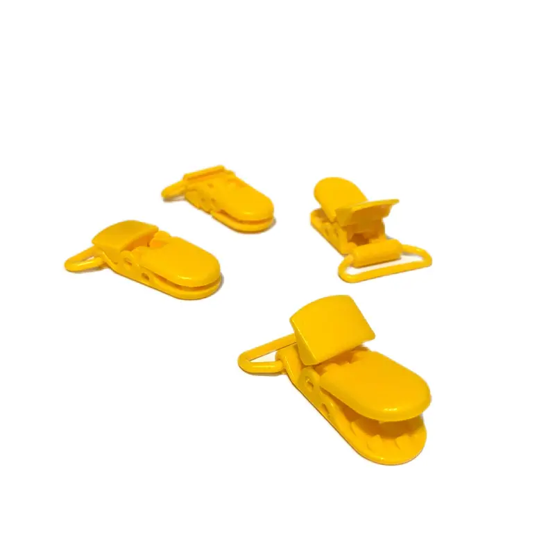 Clipes Jacaré para Prendedor de Chupeta de 1,5x3,8 cm AMARELO SOL