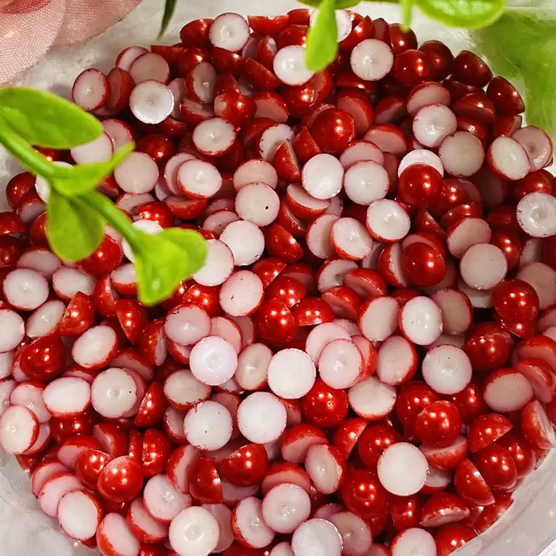 Meia Pérola em abs Vermelho de 6mm com 50g