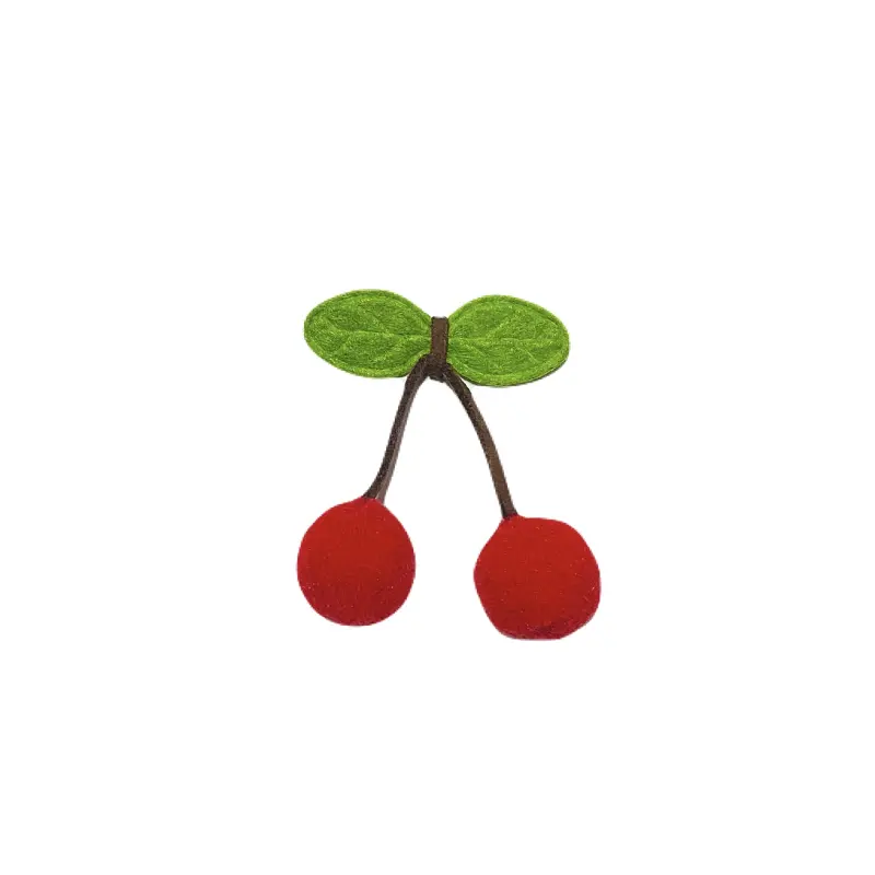 Aplique Pompom Cereja 5cm X 4cm Vermelho