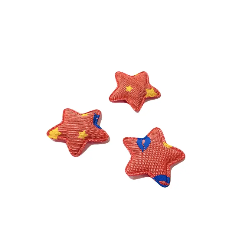 Aplique Estrela de Tecido Fofinha de 5cm 3 unidades Rosa