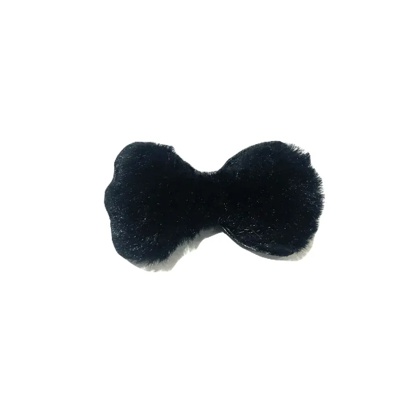 Aplique Lacinho de Pelúcia de 3,5cm X 5,5cm Preto