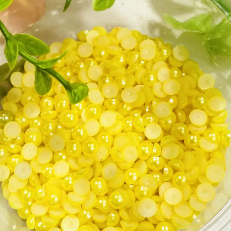 Meia Pérola em abs Amarelo de 6mm com 50g