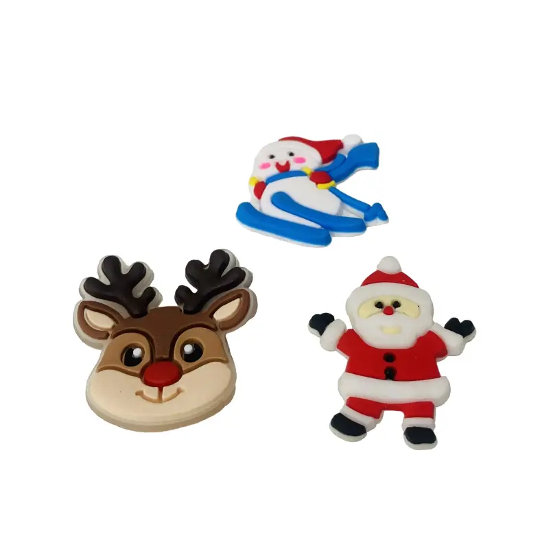 Aplique de Silicone Emborrachado Natal de 3cm X 3cm
