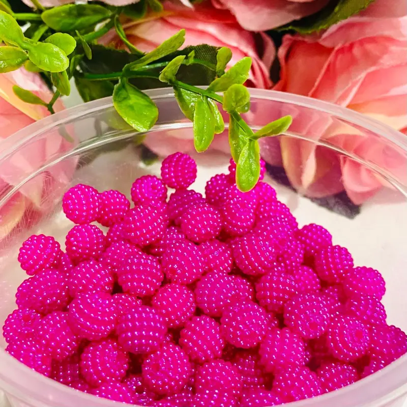 Pérolas Craquelada de 10mm em ABS Pacote com 50g mais o menos 120 bolinhas Cor - Rosa Pink 230 