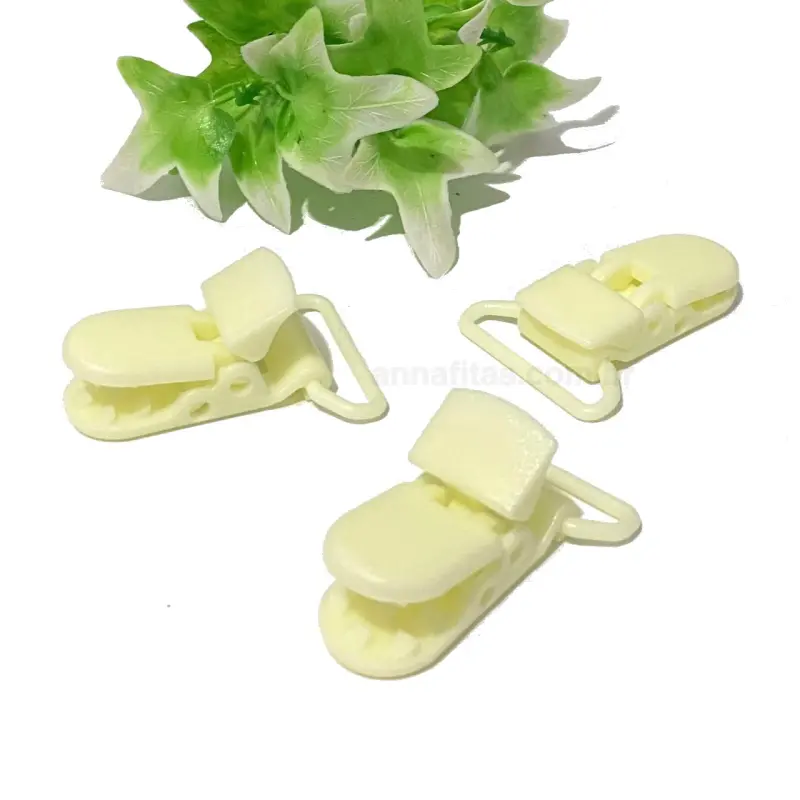 Clipes Jacaré para Prendedor de Chupeta de 1,5x3,8 cm AMARELO BEBÊ