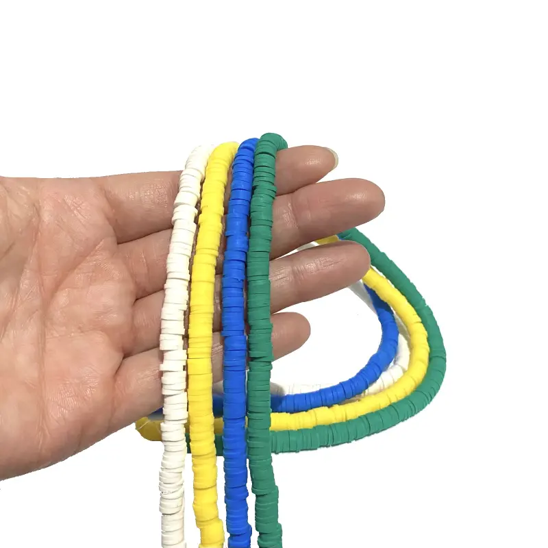 Aplique Disquinhos para Pulseiras 4 cordão das CORES DA BANDEIRA DO BRASIL Aproximadamente 400 Unds em cada cordão de 6mm