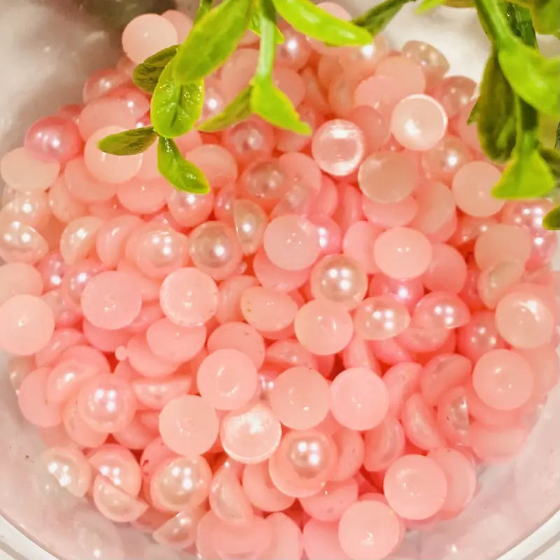 Meia Pérola em abs Rosa Bebê de 8mm com 50g