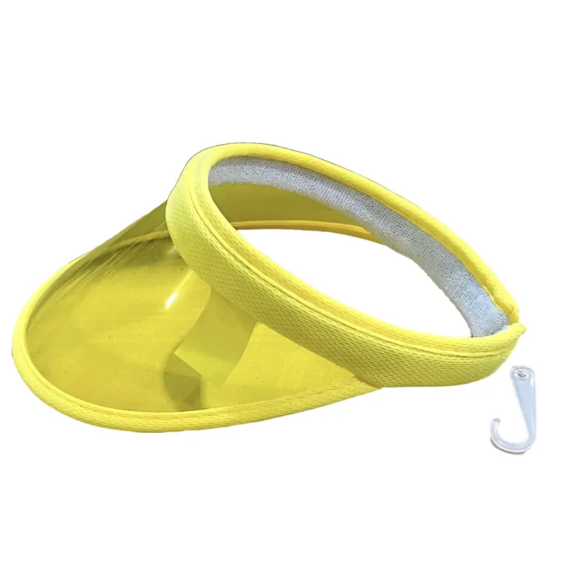 Viseira de Praia Aba Pequena de Plástico Transparente Cor Amarelo