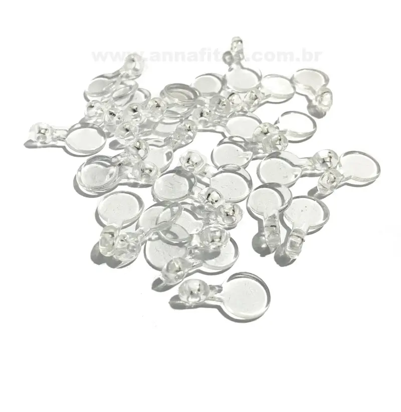 Adaptador Transparente para Apliques e Pigentes de 8x17mm pacote com 20 unidades