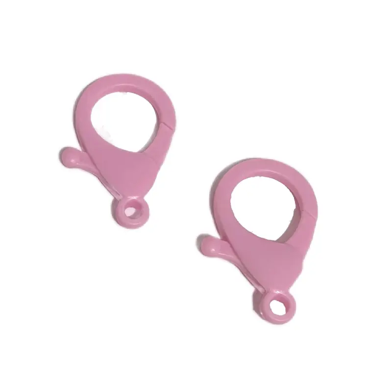 Mosquetão Fecho Lagosta em Plastico para Pulseira 2 unidades de 3,5cm ROSA BEBÊ