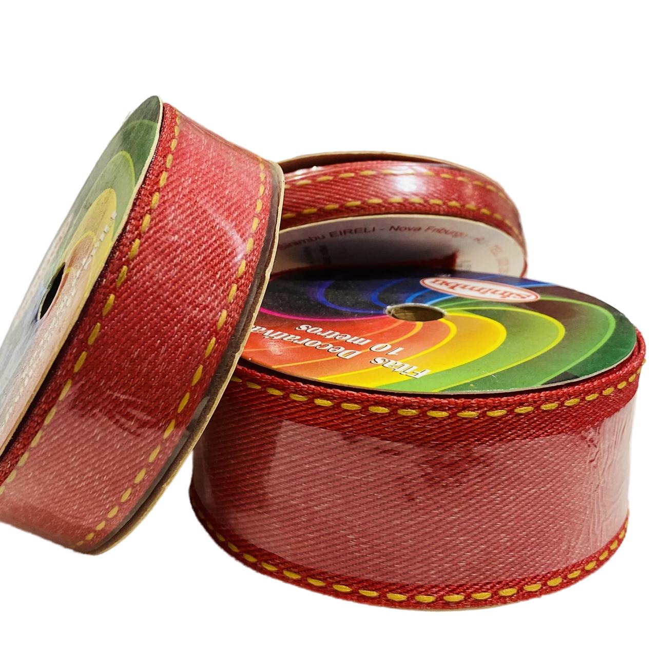 Fita Jeans Pesponto Marron com 10 metros