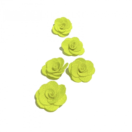 Flor de Tecido AMARELO NEON com 5 unidades de 3cm Ref- MFG113