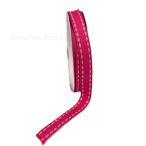 Fita Jeans Pespontada Sinimbu de 10mm Com 10 Metros Ref:1785-10 Cor- 10 Jeans ROSA PINK