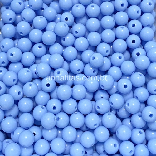 Bolas Leitosas Furo Passante de 8mm, pacote com 50 gramas, Cor- Azul Ref- 180