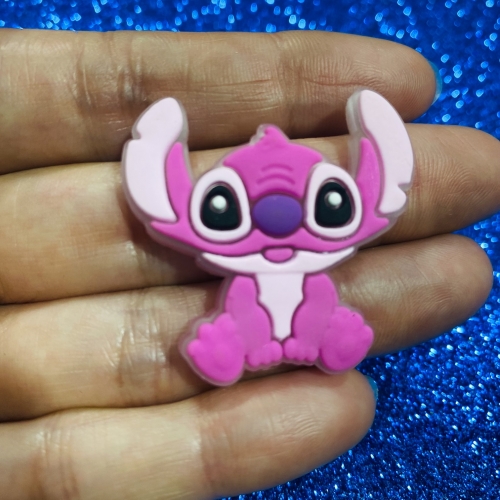 Aplique em Silicone Stitc Rosa 3,5x3,5 cm  Ref-AN3000