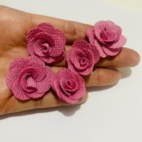 Flor de Tecido Rosê com 5 unidades de 3cm Ref-27