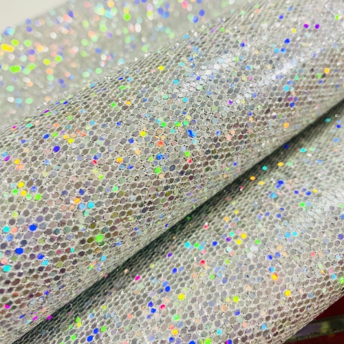 Lonita glitter Sextavado PRATA  FURTA  24 por 40 cm Ref:64