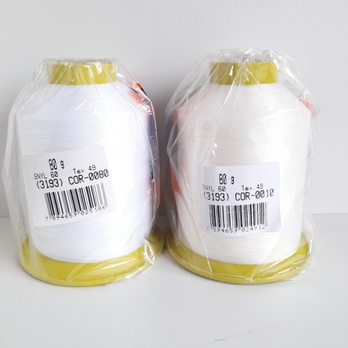 Linha Settanyl Nylon Forte Plastificado 100% Poliamida SNYL 60/Tex49 80g Cor 80 - Branca