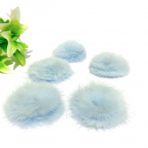 Meio Pompom de Pelúcia de 4,5cm 2 unidades cor AZUL BEBÊ Ref- P45AZ