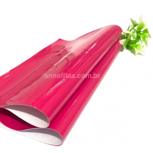 Lonita couro ecológico Verniz cor ROSA PINK 24 por 40 cm Cor: 53