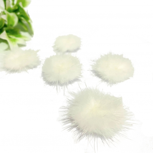 Meio Pompom de Pelúcia de 2,5cm 2 unidades cor BRANCO Ref-  P25BR