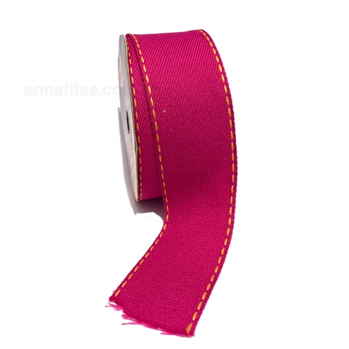 Fita Jeans Pespontada Sinimbu de 38mm Com 10 Metros Ref:1785-38 Cor- 10 Jeans ROSA PINK