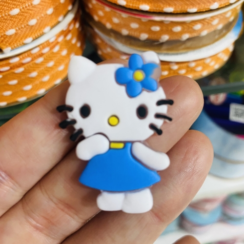 Aplique de Silicone hello k Azul de 2,1x3,0cm por unidade Ref- AF4196