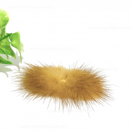 Pompom Bigode de Pelúcia de 3cm x 7cm 1 unidades cor MARROM CLARO Ref- P3070MC