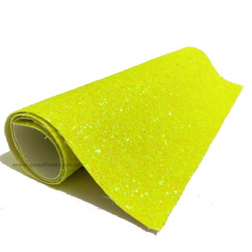 Lonita glitter Flocado Verde Neon 24 por 40 cm Ref 36