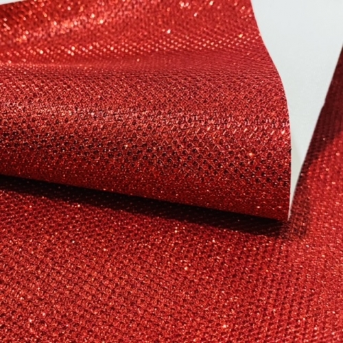 Lonita glitter Rugosa Vermelha  24 por 40 cm Ref 58