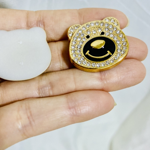 Aplique Urso com strass ABS 2,5x2,5 cm Ref-US25