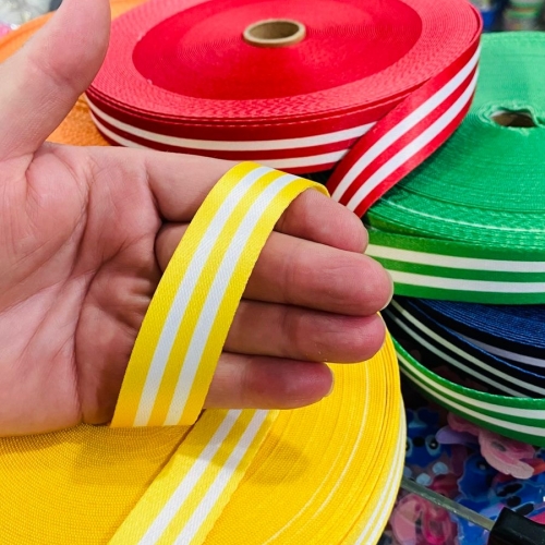 Fita Listrada  Acetinada de 20mm por metro Cor- 01 AMARELO