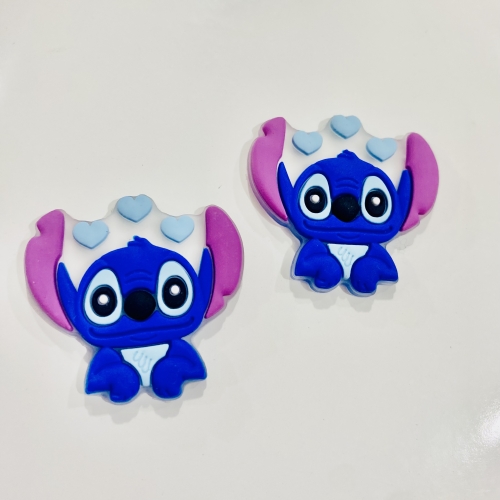 Aplique em Silicone STICH CORAÇÃO de 3,5x3cm 1 unidade Ref - AF0104